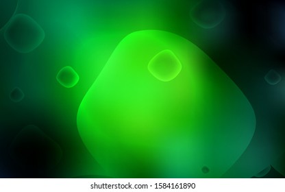 Dark Green vector background with curved circles. Geometric illustration in memphis style with gradient.  The template for cell phone backgrounds.