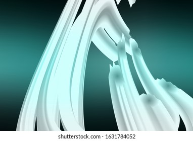 Dark Green vector background with curved lines. Glitter abstract illustration with wry lines. A completely new design for your business.
