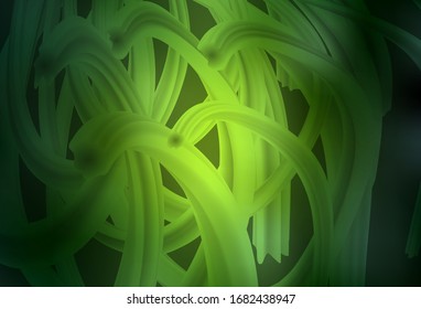 Dark Green vector background with curved lines. Colorful geometric sample with gradient lines.  Pattern for your business design.