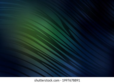 Dark Green vector background with curved lines. A completely new colorful illustration in simple style. New composition for your brand book.