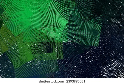 Dunkelgrüner Vektorhintergrund mit geschwungenen Linien. Farbige Farbverlauf-Illustration im einfachen Stil mit Linien. Abstraktes Design für Ihre Website.