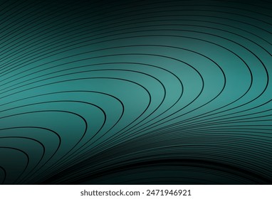 Dunkelgrüner Vektorgrafik-Hintergrund mit geschwungenen Linien. Bunte Farbverlaufsdarstellung im einfachen Stil mit Linien. Muster für Ihr Business-Design.