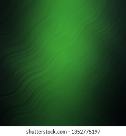 Dark Green vector background with curves. Bright illustration with gradient circular arcs. Pattern for ads, commercials.