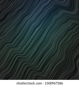 Dark Green vector background with curves. Colorful illustration in circular style with lines. Smart design for your promotions.