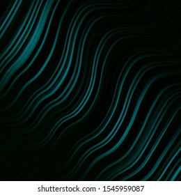 Dark Green vector background with curves. Bright illustration with gradient circular arcs. Pattern for commercials, ads.