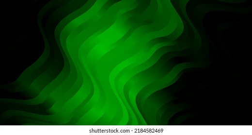 Dark Green vector background with curves. Bright sample with colorful bent lines, shapes. Pattern for websites, landing pages.
