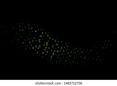 Dark Green vector background with Digit symbols. Shining colorful illustration with isolated Digit signs. Template for cell phone backgrounds.