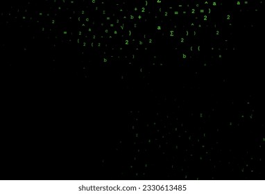 Dark Green vector background with Digit symbols. Shining colorful illustration with isolated Digit signs. Template for cell phone backgrounds.