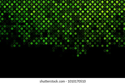 Dark Green vector  background with dots. Blurred decorative design in abstract style with bubbles. The pattern can be used for aqua ad, booklets.