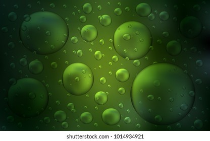 Dark Green vector background with dots. Blurred decorative design in abstract style with bubbles. Pattern can be used as texture of water, rain drops.