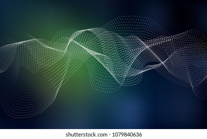 Dark Green vector background with dots. Illustration with set of shining colorful abstract circles. Pattern can be used as texture of water, rain drops.