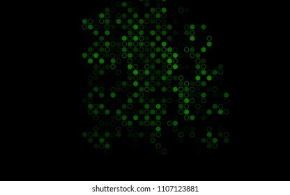 Dark Green vector  background with dots. Abstract illustration with colored bubbles in nature style. The pattern can be used for ads, leaflets of liquid.