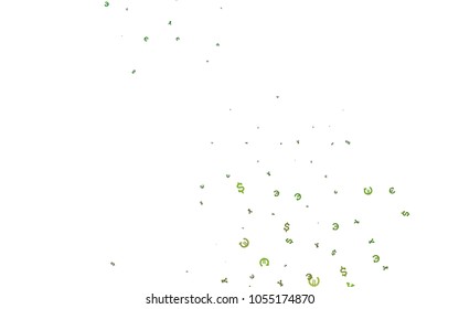 Dark Green vector background with Euro, Dollar, Yen. Shining colored illustration with EUR, USD, JPY signs. Best design for your ad, poster, banner of money.