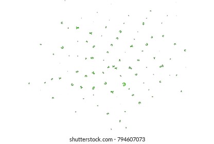 Dark Green vector background with Euro, Dollar, Yen. Abstract illustration with colored financial digital symbols. Template for ads of markets, loans.