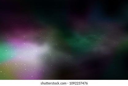 Dark Green vector background with galaxy stars. Modern abstract illustration with Big Dipper stars. Smart design for your business advert.