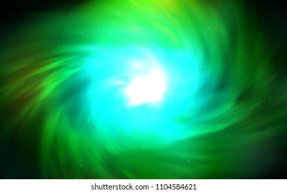 Dark Green vector background with galaxy stars. Modern abstract illustration with Big Dipper stars. Template for cosmic backgrounds.
