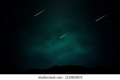 Dark Green vector background with galaxy stars. Glitter abstract illustration with colorful cosmic stars. Template for cosmic backgrounds.