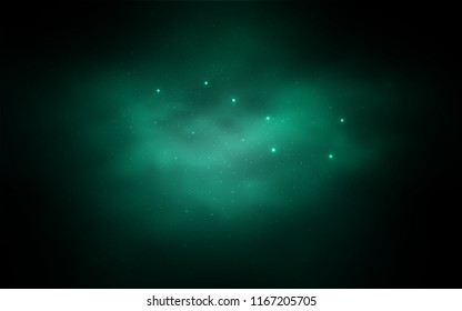 Dark Green vector background with galaxy stars. Modern abstract illustration with Big Dipper stars. Pattern for astrology websites.