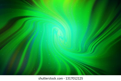 Dark Green vector background with galaxy stars. Shining colored illustration with bright astronomical stars. Smart design for your business advert.