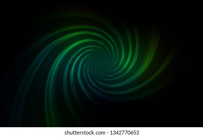 Dark Green vector background with galaxy stars. Glitter abstract illustration with colorful cosmic stars. Template for cosmic backgrounds.