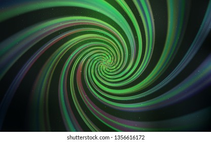 Dark Green vector background with galaxy stars. Space stars on blurred abstract background with gradient. Template for cosmic backgrounds.