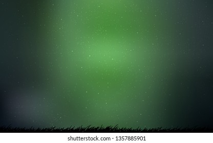 Dark Green vector background with galaxy stars. Shining illustration with sky stars on abstract template. Pattern for astrology websites.