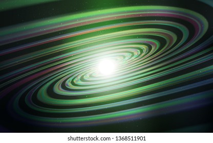 Dark Green vector background with galaxy stars. Glitter abstract illustration with colorful cosmic stars. Template for cosmic backgrounds.