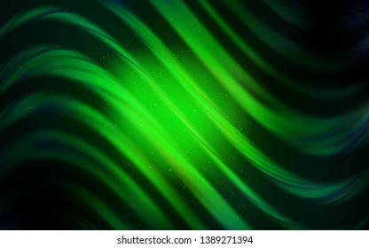 Dark Green vector background with galaxy stars. Shining colored illustration with bright astronomical stars. Pattern for astrology websites.