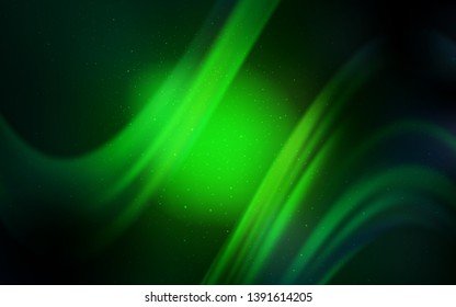 Dark Green vector background with galaxy stars. Space stars on blurred abstract background with gradient. Pattern for astrology websites.
