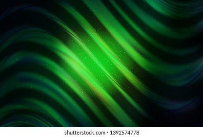 Dark Green vector background with galaxy stars. Modern abstract illustration with Big Dipper stars. Template for cosmic backgrounds.