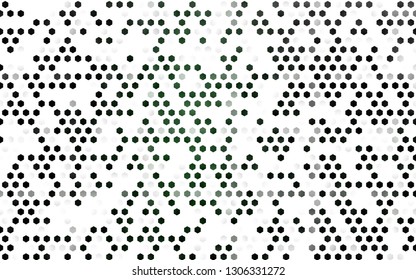 Dark Green vector background with hexagons. Glitter abstract illustration in hexagonal style. Pattern for ads, leaflets.