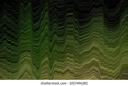 Dark Green vector background with lamp shapes. Glitter abstract illustration with wry lines. New composition for your brand book.