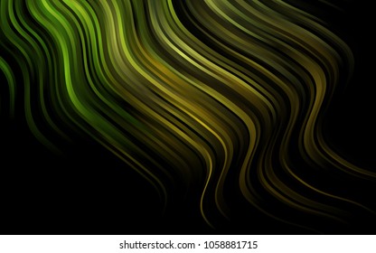 Dark Green vector background with lamp shapes. Shining illustration, which consist of blurred lines, circles. Marble design for your web site.