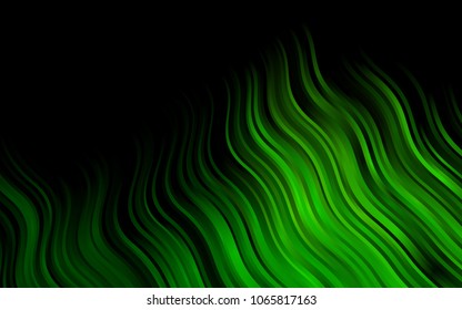 Dark Green vector background with lamp shapes. Glitter abstract illustration with wry lines. Marble design for your web site.