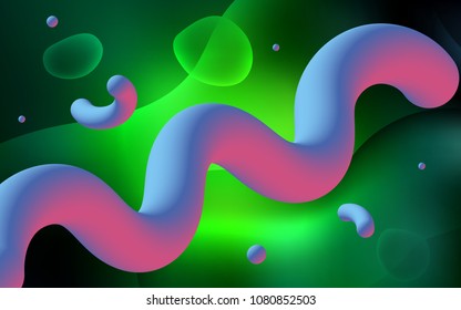 Dark Green vector background with lamp shapes. A completely new color illustration in memphis style. Pattern for your business design.