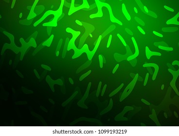 Dark Green vector background with lamp shapes. Modern gradient abstract illustration with bandy lines. Pattern for your business design.