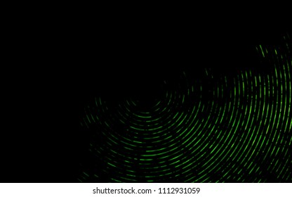 Dark Green vector background with lamp shapes. Colorful abstract illustration with gradient lines. The elegant pattern for brand book.