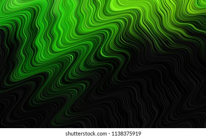 Dark Green vector background with lamp shapes. A vague circumflex abstract illustration with gradient. The best blurred design for your business.