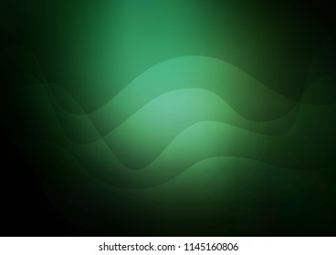 Dark Green vector background with lamp shapes. Glitter abstract illustration with wry lines. A completely new template for your business design.