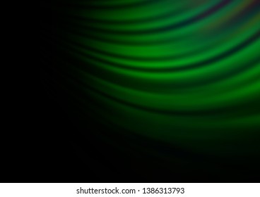 Dark Green vector background with lamp shapes. A vague circumflex abstract illustration with gradient. A new texture for your  ad, booklets, leaflets.