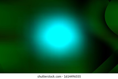 Fondo vectorial verde oscuro con formas de lámpara. Una muestra con formas de burbuja borrosa. Un diseño completamente nuevo para su negocio.