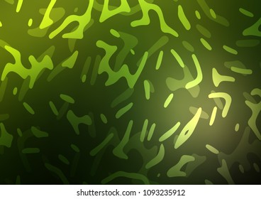 Dark Green vector background with lava shapes. Creative illustration in halftone marble style with gradient. Pattern for your business design.