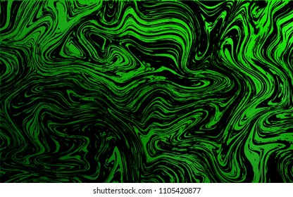 Dark Green vector background with lava shapes. Brand-new colored illustration in marble style with gradient. Pattern for your business design.