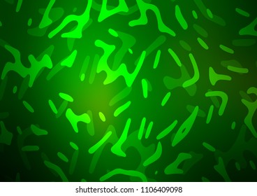 Dark Green vector background with lava shapes. Creative illustration in halftone marble style with gradient. A new texture for your  ad, booklets, leaflets.