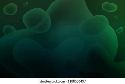 Dark Green vector background with lava shapes. Shining illustration, which consist of blurred lines, circles. A completely new memphis design for your business.