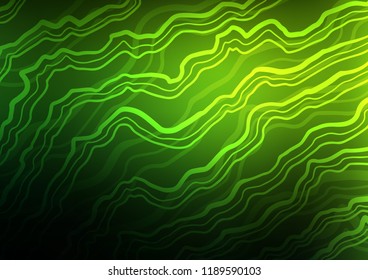 Dark Green vector background with lava shapes. A sample with blurred bubble shapes. Pattern for your business design.