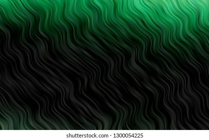 Dark Green vector background with lava shapes. A vague circumflex abstract illustration with gradient. The template for cell phone backgrounds.