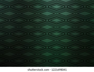 Dark Green vector background with lines, rhombuses. Colorful decorative design in simple style with lines, rhombuses. Best design for your ad, poster, banner.