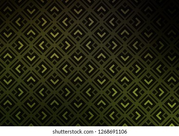 Dark Green vector background with lines, rhombuses. Colorful lines, squares on abstract background with gradient. Pattern for websites, landing pages.
