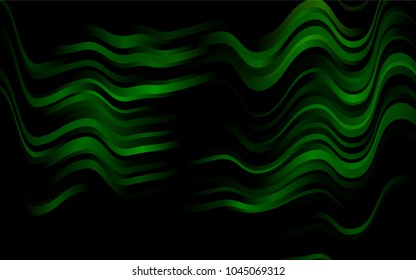 Dark Green vector background with liquid shapes. Shining illustration, which consist of blurred lines, circles. Textured wave pattern for backgrounds.